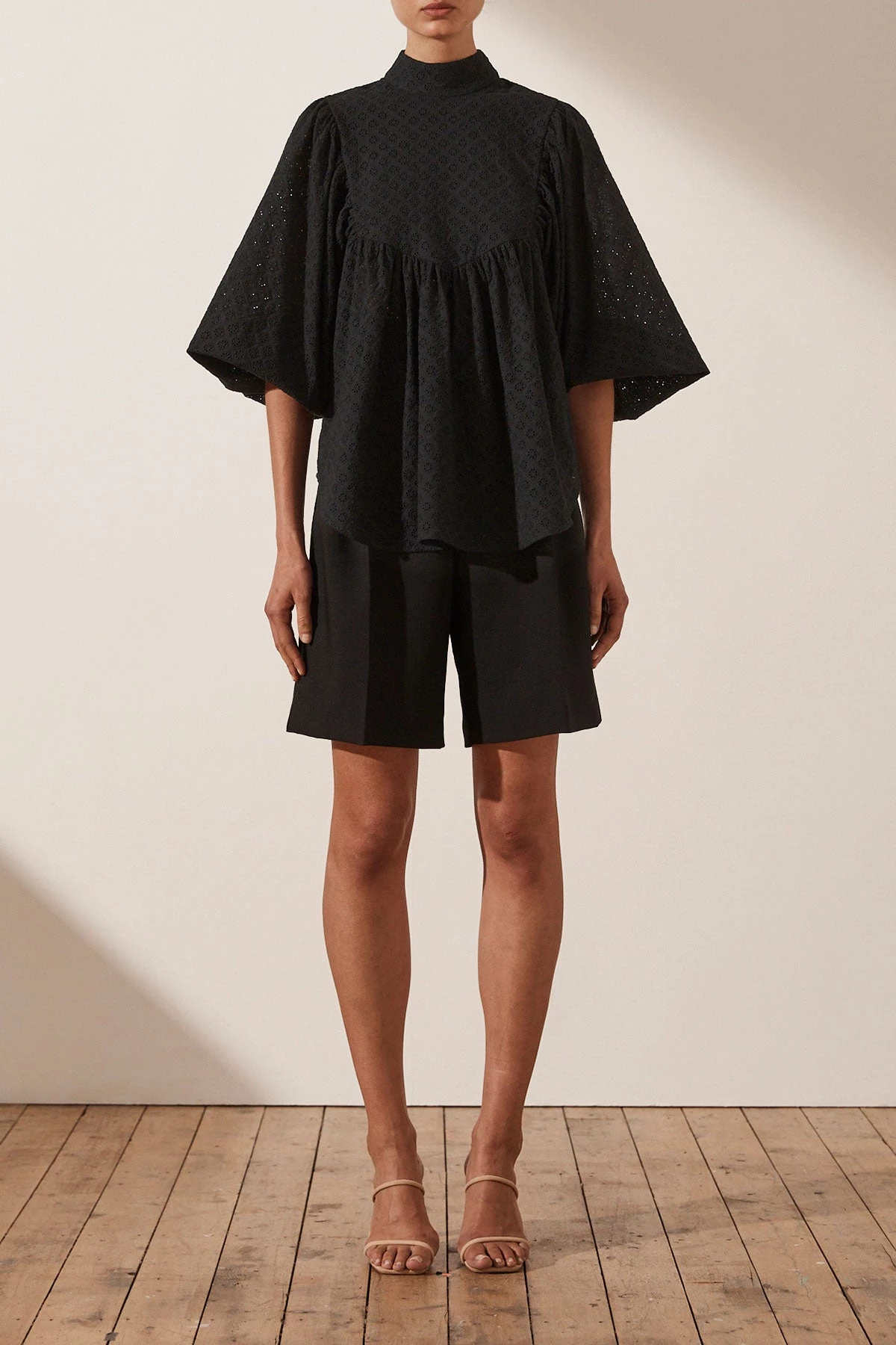 Shona Joy POPPY HIGH NECK BALLOON SLEEVE BLOUSE - BLACK TOPS 7 Shona Joy POPPY HIGH NECK BALLOON SLEEVE BLOUSE - BLACK TOPS