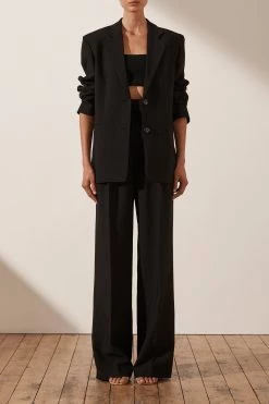 Shona Joy TOPS IVY OVERSIZED TAILORED BLAZER - BLACK