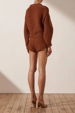 Shona Joy KNITWEAR WILLOW DRAWSTRING SHORT - PAPRIKA 13 Shona Joy KNITWEAR WILLOW DRAWSTRING SHORT - PAPRIKA