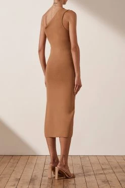 Shona Joy BASIC ONE SHOULDER MIDI DRESS - TAN DRESSES 11 Shona Joy BASIC ONE SHOULDER MIDI DRESS - TAN DRESSES