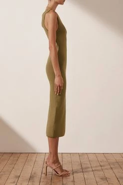 Shona Joy DRESSES BASIC ONE SHOULDER MIDI DRESS - BAY LEAF 10 Shona Joy DRESSES BASIC ONE SHOULDER MIDI DRESS - BAY LEAF