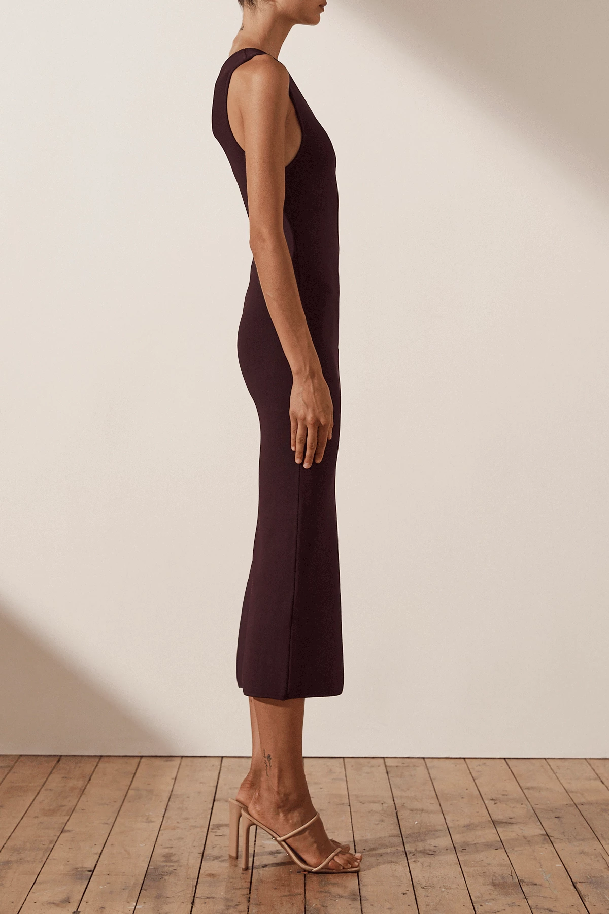 Shona Joy BASIC ONE SHOULDER MIDI DRESS - COCOA 5 Shona Joy BASIC ONE SHOULDER MIDI DRESS - COCOA