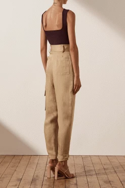 Shona Joy BASIC SQUARE NECK TOP - COCOA