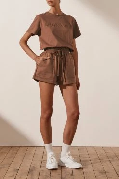 Shona Joy SJ SWEAT SHORT - CLOVE KNITWEAR