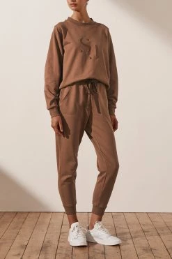 Shona Joy SJ LOGO SWEATER - CLOVE TOPS