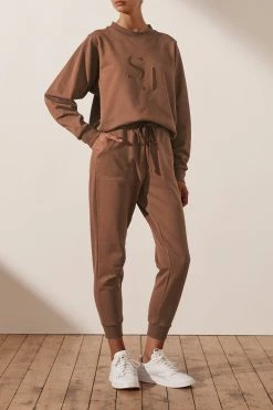 Shona Joy SJ LOGO SWEATER - CLOVE TOPS