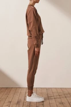 Shona Joy SJ LOGO SWEATER - CLOVE TOPS