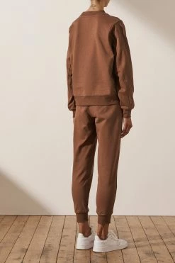 Shona Joy SJ LOGO SWEATER - CLOVE TOPS