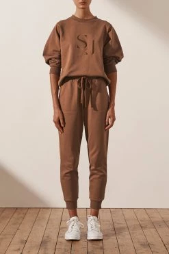 Shona Joy SJ LOGO SWEATER - CLOVE TOPS