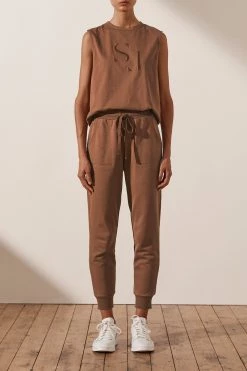 Shona Joy TOPS SJ LOGO TANK - CLOVE