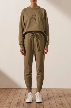 Shona Joy SJ LOGO SWEATER - BAY LEAF TOPS