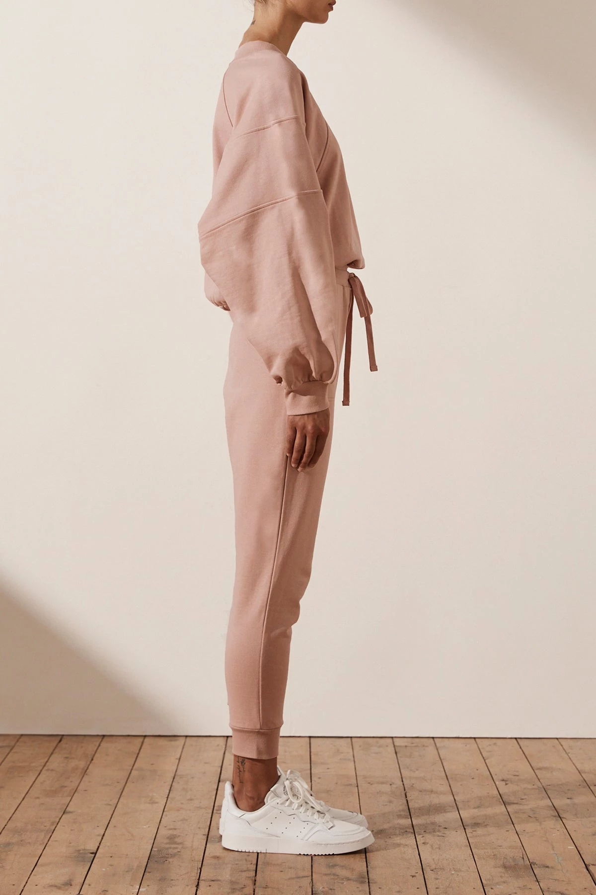 Shona Joy TOPS SJ LOGO BATWING SWEATER - ROSE DUST 4 Shona Joy TOPS SJ LOGO BATWING SWEATER - ROSE DUST