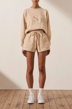 Shona Joy SJ LOGO SWEATER - SANDSTONE TOPS 8 Shona Joy SJ LOGO SWEATER - SANDSTONE TOPS