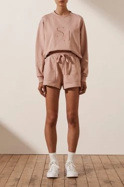 Shona Joy SJ LOGO SWEATER - ROSE DUST TOPS