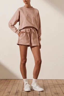 Shona Joy SJ LOGO SWEATER - ROSE DUST TOPS
