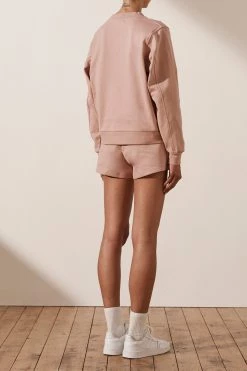 Shona Joy SJ LOGO SWEATER - ROSE DUST TOPS