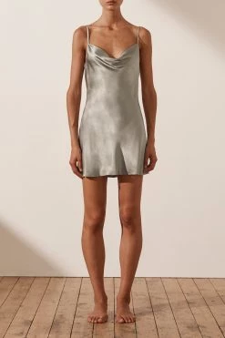 Shona Joy LA LUNE LOUNGE SLIP DRESS - SAGE