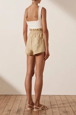 Shona Joy BASIC SQUARE NECK TOP - IVORY TOPS