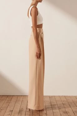 Shona Joy SHORTS & PANTS IVY HIGH WAISTED TAILORED PANT - PEANUT BUTTER 14 Shona Joy SHORTS & PANTS IVY HIGH WAISTED TAILORED PANT - PEANUT BUTTER