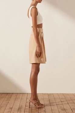 Shona Joy IVY HIGH WAISTED TAILORED SHORT - PEANUT BUTTER SHORTS & PANTS 9 Shona Joy IVY HIGH WAISTED TAILORED SHORT - PEANUT BUTTER SHORTS & PANTS