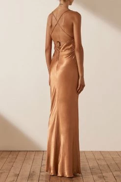 Shona Joy LA LUNE LACE BACK MAXI DRESS - COPPER 13 Shona Joy LA LUNE LACE BACK MAXI DRESS - COPPER
