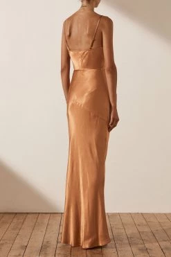 Shona Joy DRESSES LA LUNE BIAS COWL MAXI DRESS - COPPER