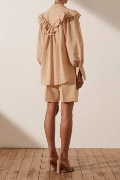 Shona Joy TOPS MAGNOLIA FRILL SHIRT - PEANUT BUTTER 12 Shona Joy TOPS MAGNOLIA FRILL SHIRT - PEANUT BUTTER