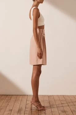 Shona Joy SHORTS & PANTS IVY HIGH WAISTED TAILORED SHORT - ROSE DUST