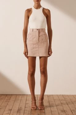Shona Joy CHIARA MINI SKIRT - ROSE DUST SKIRTS
