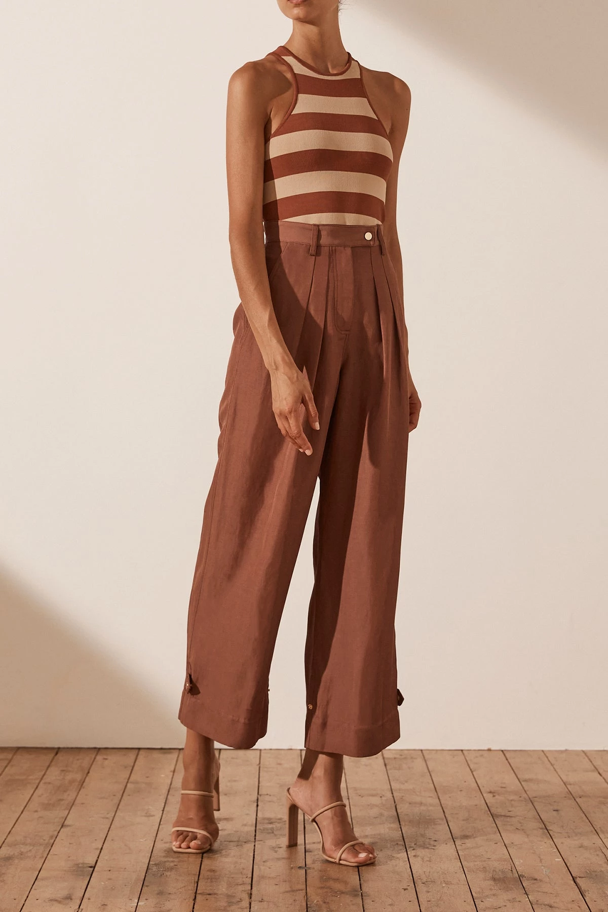 Shona Joy TOPS PARIS RACER BACK TOP - CLAY/TAN 3 Shona Joy TOPS PARIS RACER BACK TOP - CLAY/TAN