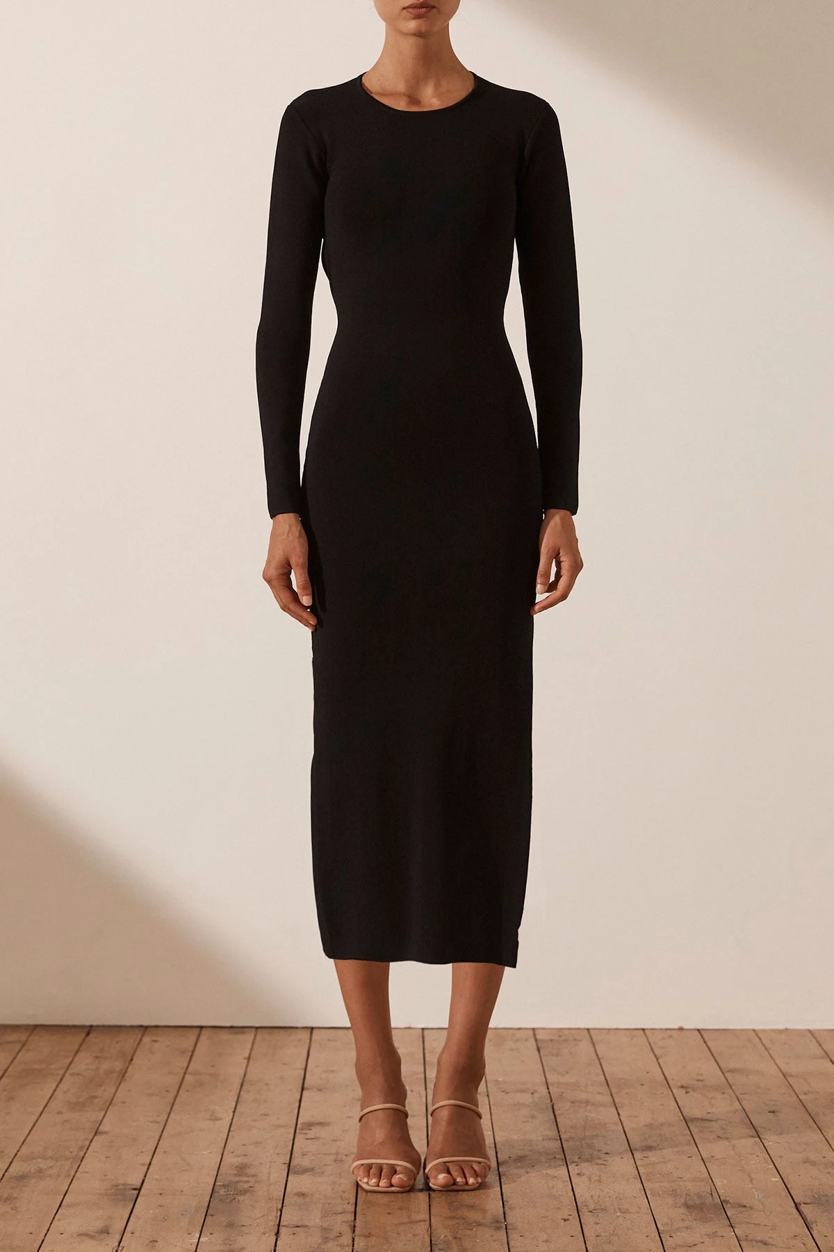 Shona Joy LYON LONG SLEEVE BACKLESS MIDI DRESS - BLACK 3 Shona Joy LYON LONG SLEEVE BACKLESS MIDI DRESS - BLACK