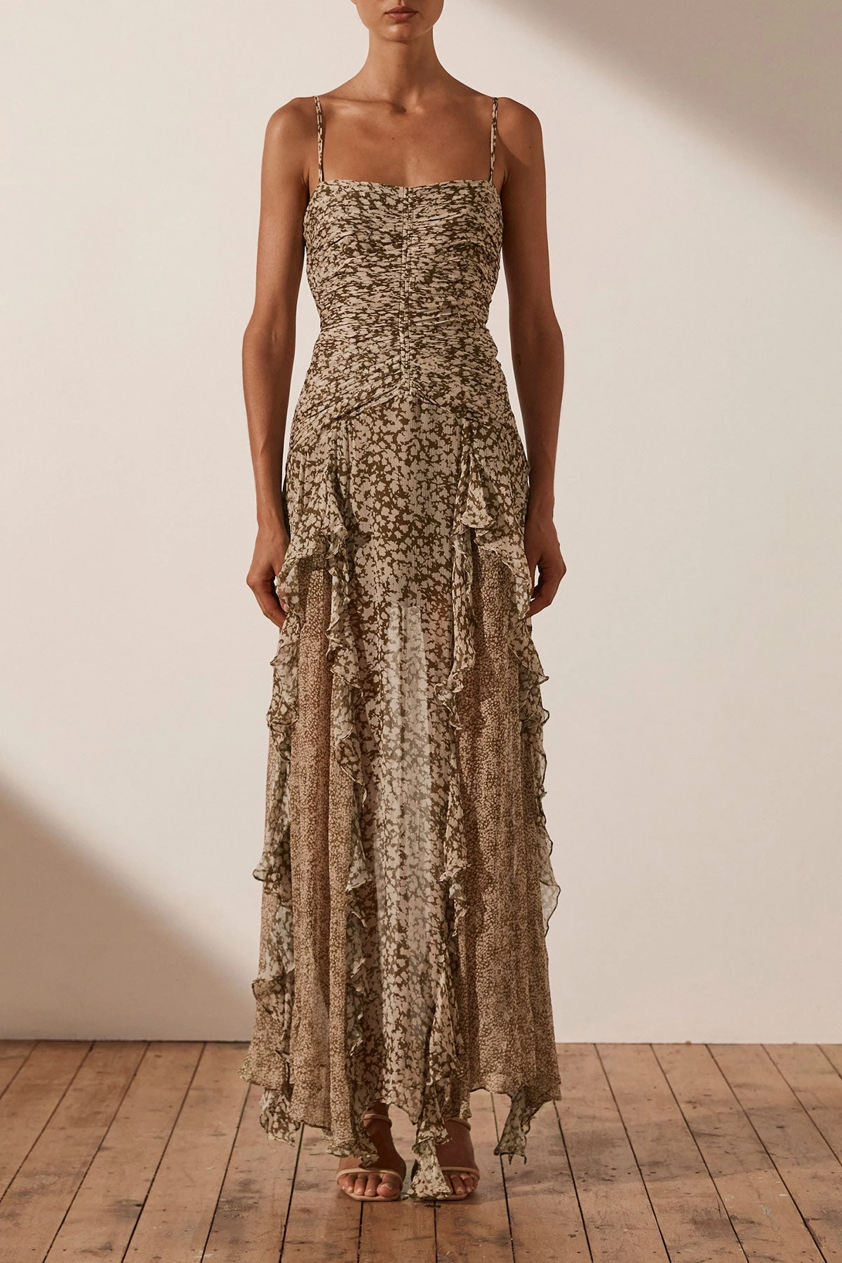 Shona Joy CLAUDETTE RUCHED FRILL MAXI DRESS DRESSES 3 Shona Joy CLAUDETTE RUCHED FRILL MAXI DRESS DRESSES