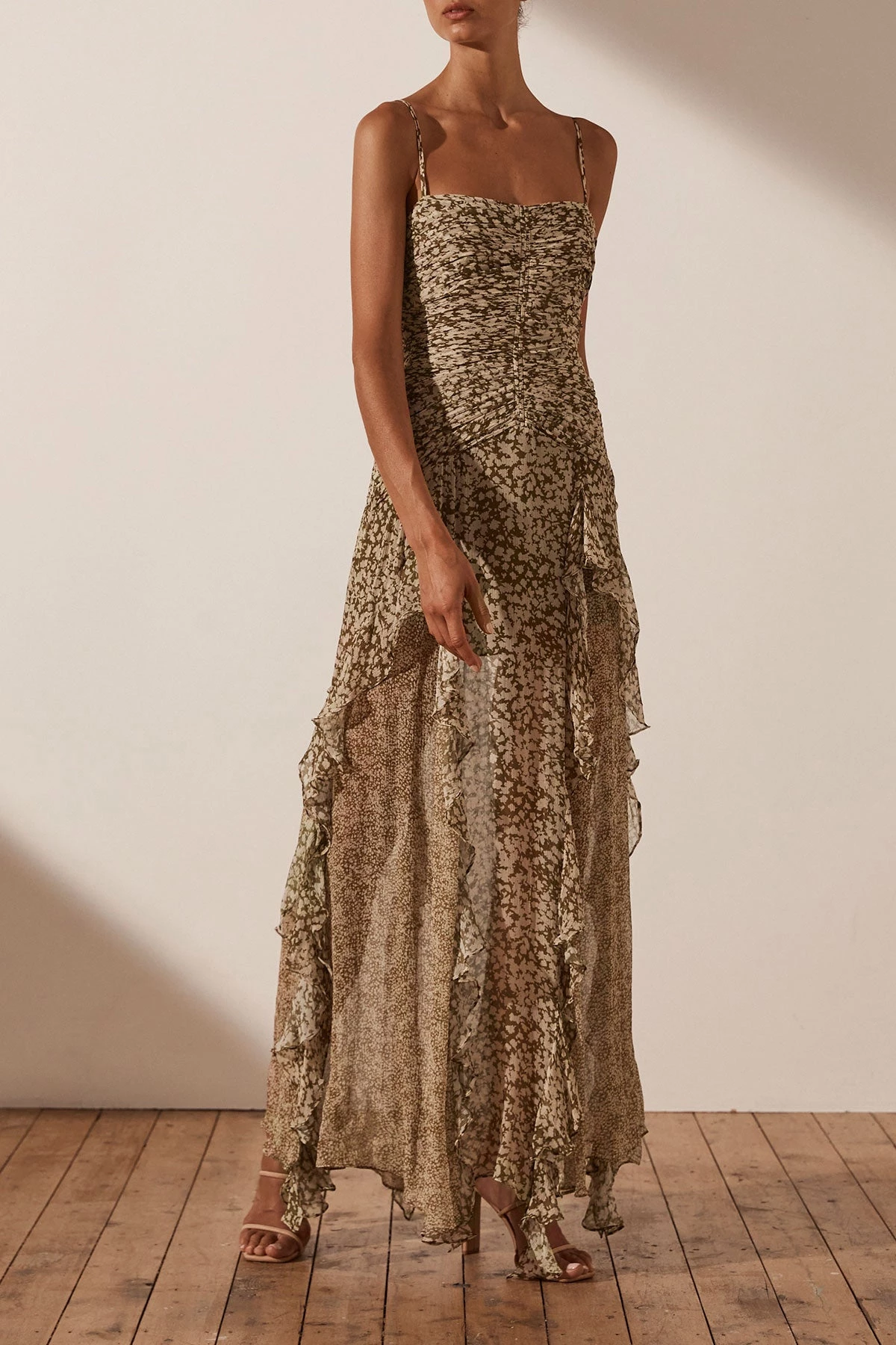 Shona Joy CLAUDETTE RUCHED FRILL MAXI DRESS DRESSES 4 Shona Joy CLAUDETTE RUCHED FRILL MAXI DRESS DRESSES