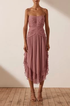 Shona Joy OLYMPIA RUCHED MIDI DRESS - ANTIQUE ROSE DRESSES 7 Shona Joy OLYMPIA RUCHED MIDI DRESS - ANTIQUE ROSE DRESSES