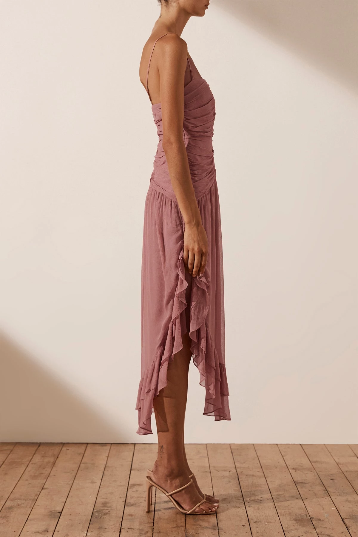 Shona Joy OLYMPIA RUCHED MIDI DRESS - ANTIQUE ROSE DRESSES 5 Shona Joy OLYMPIA RUCHED MIDI DRESS - ANTIQUE ROSE DRESSES
