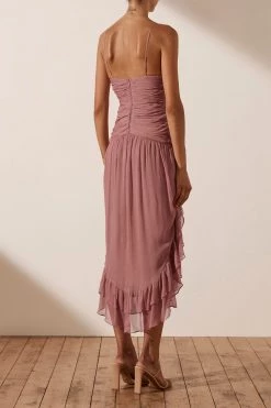 Shona Joy OLYMPIA RUCHED MIDI DRESS - ANTIQUE ROSE DRESSES 11 Shona Joy OLYMPIA RUCHED MIDI DRESS - ANTIQUE ROSE DRESSES