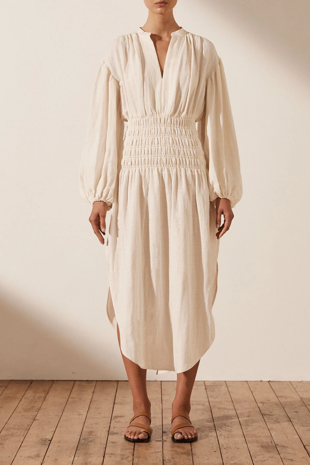 Shona Joy BRIGITTE LINEN BALLOON SLEEVE MIDI DRESS - TOFU DRESSES 7 Shona Joy BRIGITTE LINEN BALLOON SLEEVE MIDI DRESS - TOFU DRESSES