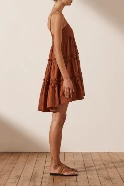 Shona Joy DRESSES KAIA TIERED MINI DRESS - PAPRIKA