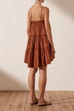 Shona Joy DRESSES KAIA TIERED MINI DRESS - PAPRIKA