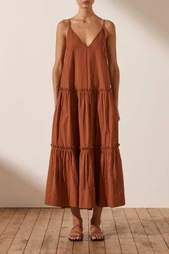 Shona Joy DRESSES KAIA PLUNGED BACKLESS MIDI DRESS - PAPRIKA 7 Shona Joy DRESSES KAIA PLUNGED BACKLESS MIDI DRESS - PAPRIKA