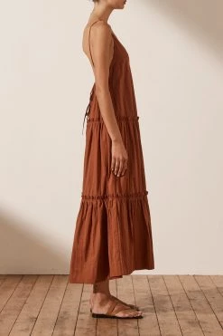 Shona Joy DRESSES KAIA PLUNGED BACKLESS MIDI DRESS - PAPRIKA 9 Shona Joy DRESSES KAIA PLUNGED BACKLESS MIDI DRESS - PAPRIKA