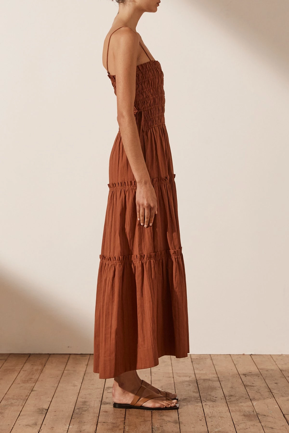 Shona Joy KAIA SHIRRED TIERED MIDI DRESS - PAPRIKA DRESSES 4 Shona Joy KAIA SHIRRED TIERED MIDI DRESS - PAPRIKA DRESSES