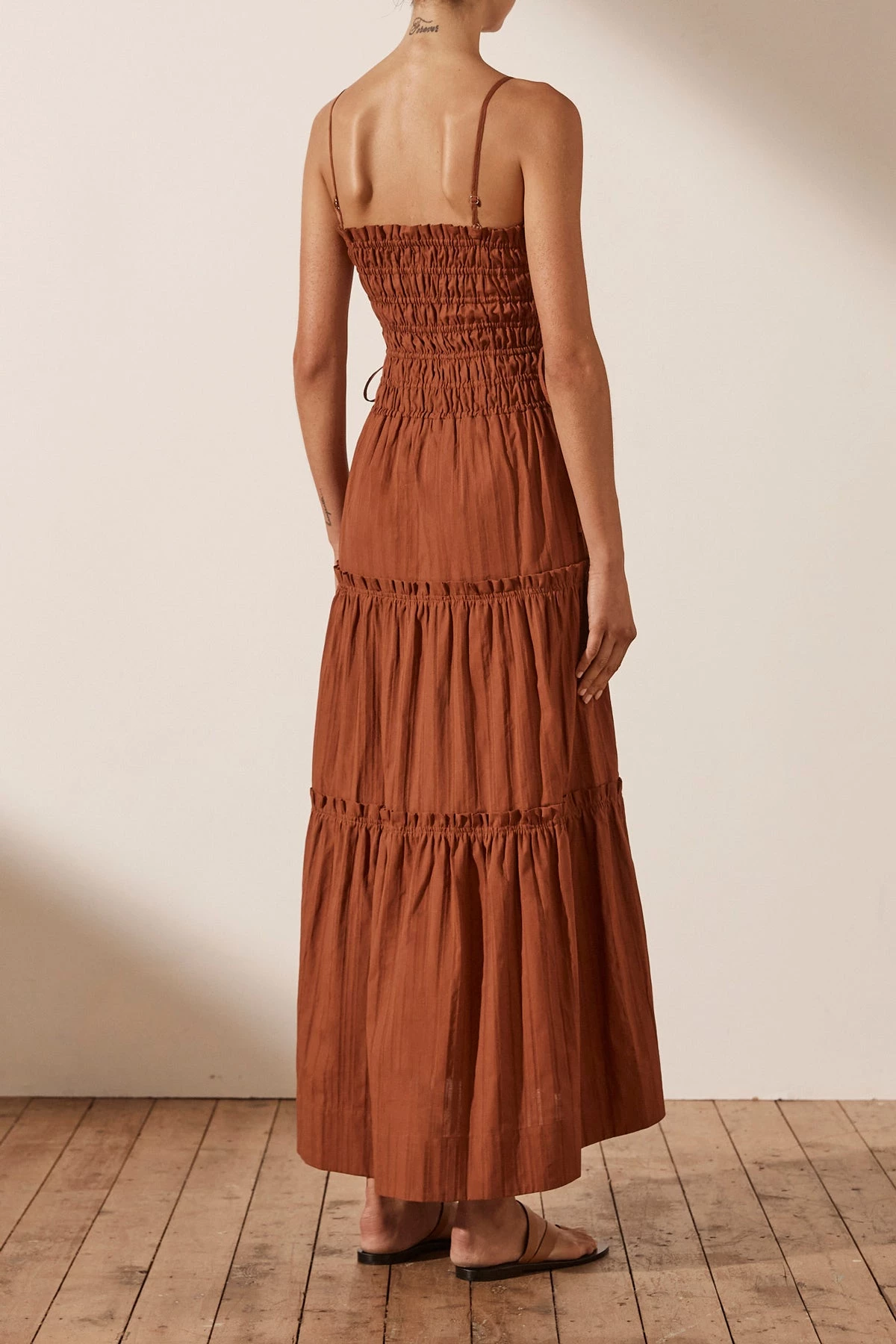 Shona Joy KAIA SHIRRED TIERED MIDI DRESS - PAPRIKA DRESSES 5 Shona Joy KAIA SHIRRED TIERED MIDI DRESS - PAPRIKA DRESSES