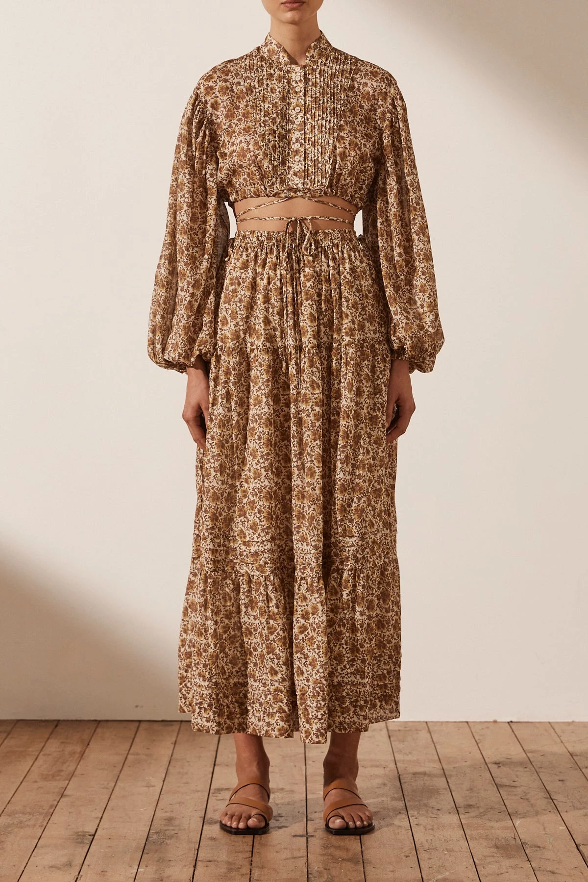 Shona Joy FAUNA PIN TUCK DRAWSTRING SHIRT 3 Shona Joy FAUNA PIN TUCK DRAWSTRING SHIRT