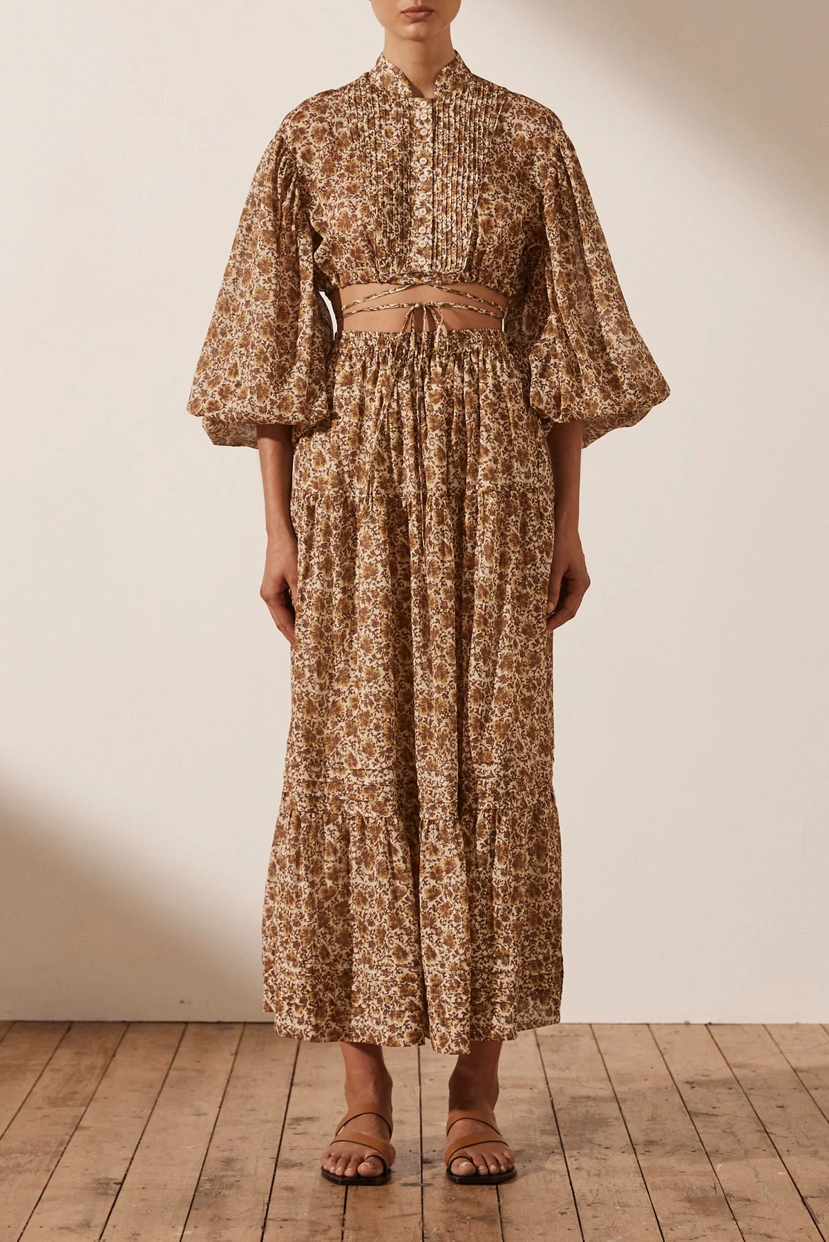 Shona Joy FAUNA PIN TUCK DRAWSTRING SHIRT 7 Shona Joy FAUNA PIN TUCK DRAWSTRING SHIRT