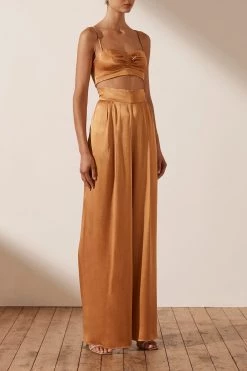 Shona Joy TOPS ALMA OPEN BACK BRALETTE - TURMERIC