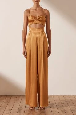 Shona Joy TOPS ALMA OPEN BACK BRALETTE - TURMERIC