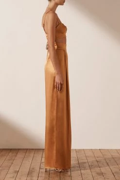 Shona Joy TOPS ALMA OPEN BACK BRALETTE - TURMERIC