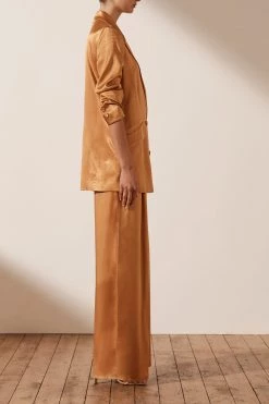 Shona Joy ALMA DOUBLE BREASTED BLAZER - TURMERIC