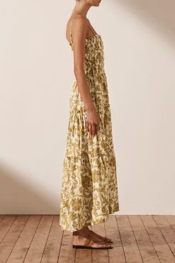 Shona Joy SAFFRON SHIRRED TIERED MIDI DRESS 10 Shona Joy SAFFRON SHIRRED TIERED MIDI DRESS